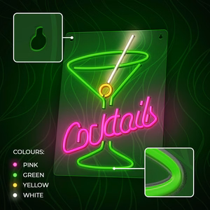 Neon PLEXI LED COCKTAILS rožinis žalias FPNE02X Forever Light