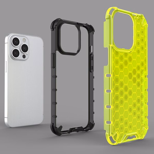 Honeycomb Case šarvu dangtelis su TPU buferiu iPhone 13 Pro žalias