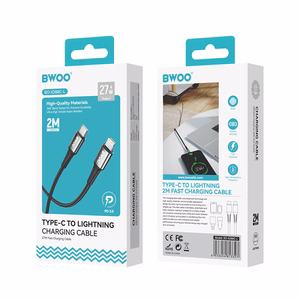 BWOO pintas kabelis USB-C - Lightning 3m 30W juodas