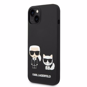 Karl Lagerfeld KLHMP14MSSKCK iPhone 14 Plus 6.7 "kietasis dėklas juodas / juodas skystas silikoninis Karl & Choupette MagSafe