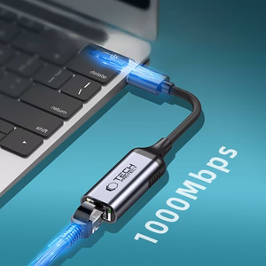 Tech-Protect UltraBoost USB-C į Ethernet RJ45 1000Mbps adapteris - juodas