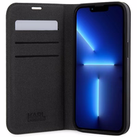 Karl Lagerfeld KLBKP14XSANKCPG iPhone 14 Pro Max 6.7" Dėklas telefonui (m) - sidabro (m) Saffiano Monograma Karl & Choupette