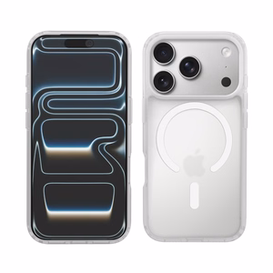 Crong Hybrid Matte Magnetic MagSafe dėklas, skirtas iPhone 17 Pro, baltas