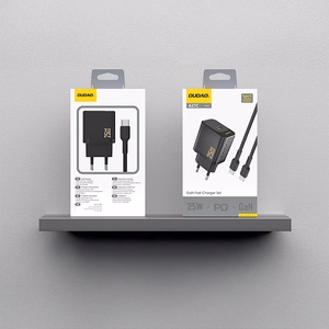 Dudao A27CEU PD 25W GaN SB-C Wall Įkroviklis with USB-C Laidas - Juodas