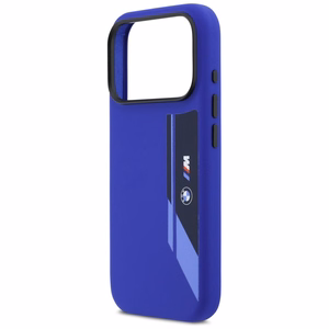 BMW M Silicon Vertical Logo MagSafe deklas iPhone 17 Pro - tamsiai melynas