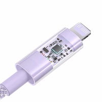 Baseus Gem USB-C ir iP greitojo įkrovimo kabelis 1 m 20 W Violetinė