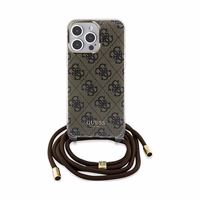 Guess Crossbody Cord 4G Print dėklas telefonui iPhone 15 Pro – rudas