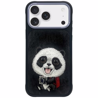 Nimmy Big Eyed Pet 2.0 pandos dėklas telefonui iPhone 17 Pro Max - juodas