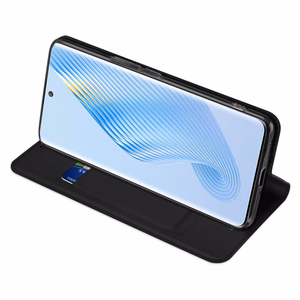 Dux Ducis Skin Pro dėklas Honor Magic5 Flip kortelių piniginė stovas juoda