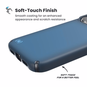 Speck Presidio Lux MagSafe dėklas, skirtas iPhone 17 Pro, „Deep Sea Fade / Black / Spell Blue“ spalvos