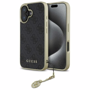 Guess 4G Charms Kolekcijos dėklas iPhone 16 - juodas