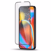 Spigen Glass FC grūdintas stiklas iPhone 13 / 13 Pro / 14 / 16e - juodas