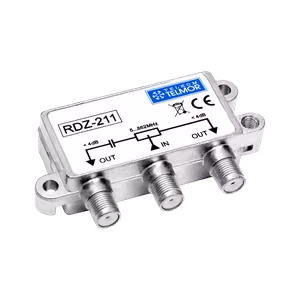 TELKOM TELMOR RDZ-211 2 krypčių lauko RF šakotuvas, 5–862 MHz, 4,0 dB, F jungtys