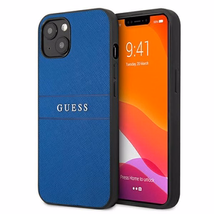 Guess Saffiano dirželis dėklas telefonui iPhone 13 mini 5.4" - mėlynas