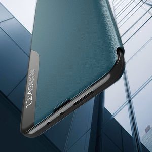 Dėklas telefonui Samsung Galaxy A72 4G juodas su stovu, Eco Leather View Case