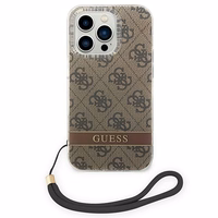 Guess GUOHCP14XH4STW iPhone 14 Pro Max 6.7 "rudas/rudas kietas dėklas 4G rašto dirželis
