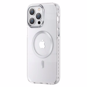 Kingxbar PQY Ice Crystal Series magnetinis dėklas telefonui iPhone 14 Plus MagSafe sidabrinis