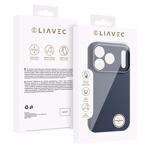 Liavec Silk Shield dėklas su metaliniu kameros rėmeliu, skirtas Iphone 17 Pro Max tamsiai mėlynas