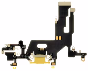 Lanksčioji jungtis skirta iPhone 11 įkrovimo kontaktų, su mikrofonu Yellow originali (used Grade A)