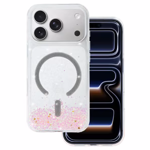 Tel Protect Moonlite magnetinis dėklas telefonui Iphone 17 Pro Max rožinis permatomas