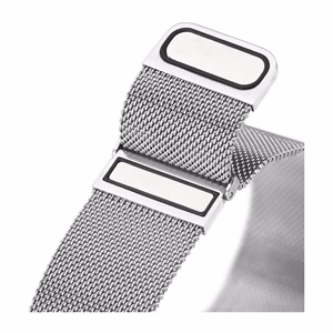 DUX DUCIS laikrodžio dirželis MILANESE nerūdijančio plieno magnetinis 47 mm sidabro spalvos