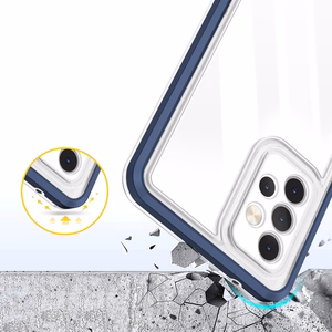Clear 3in1 dėklas telefonui Samsung Galaxy A73 rėmelio gelis mėlyna