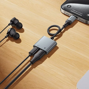 Adapter AUX USB C to 2x USB C max 10W Hoco UPA34A UPA34A gray