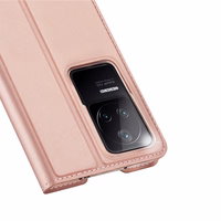 Dux Ducis Skin Pro atverčiamas dėklas telefonui Xiaomi Poco F4 5G rožinis