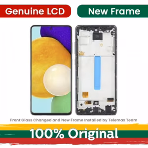 LCD ekranas suderinamas su Samsung A525 A52 (A526 A52 5G) su rėmeliu / Awesome mėlynas / (Atnaujintas: Telemax)