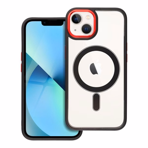 COLOR EDGE MAG COVER dėklas telefonui suderinamas su Magnetiniu IPHONE 13 juoda raudona
