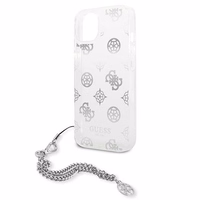 Guess GUHCP13SKPESI iPhone 13 mini 5.4" sidabrinis kietasis dėklas Peony Chain kolekcija