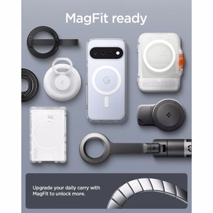 Spigen Ultra Hybrid Mag MagSafe dėklas, skirtas Google Pixel 11, skaidrus / baltas