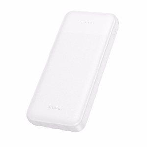 Išorinė baterija Hoco 10000 mAh 2A su keturiais integruotais laidais USB A + USB C + Lightning + Micro USB J163 balta