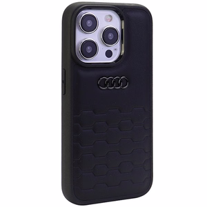 Audi GT Sintetinės odos dėklas telefonui iPhone 15 Pro - juodas