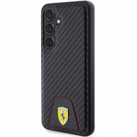 Ferrari Carbon Stitched Bottom dėklas telefonui Samsung Galaxy S24 - juodas