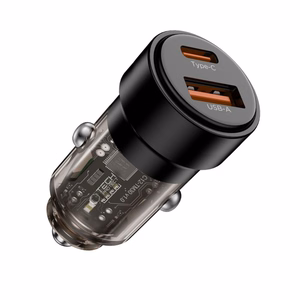 CC03 2 prievadų PD75W automobilinis įkroviklis - juodas