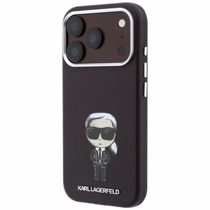 KARL LAGERFELD dėklas, skirtas IPHONE 18 Pro Max/ 17 Pro Max suderinamas su „MagSafe“ (Smooth Ikonik Sketch) (spalva: bordo)