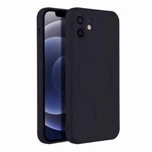 SILICONE MAG COVER dėklas telefonui, suderinamas su MagSafe, IPHONE 12 juodas