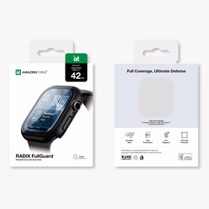 AmazingThing Radix grūdintas stiklas su dėklu Apple Watch Series 11 42mm - Juodas
