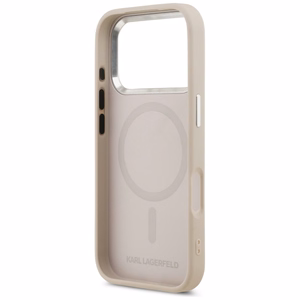 Karl Lagerfeld Choupette Pin Magnetinis dėklas telefonui iPhone 17 Pro Max - rožinė