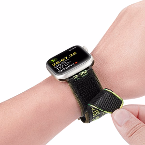 Dux Ducis dirželis (lauko versija) Apple Watch Ultra dirželis, SE, 9, 8, 7, 6, 5, 4, 3, 2, 1 (49, 45, 44, 42 mm) nailoninė apyrankė juoda/žalia