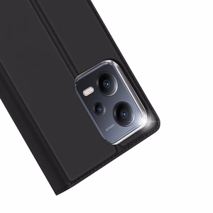 Dux Ducis Skin Pro dėklas Xiaomi Redmi Note 12 Pro+ Flip kortelių piniginė stovas juoda