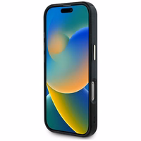 Guess IML Metal Glitter 4G Circle Triangle Magnetinis dėklas telefonui iPhone 16 Pro - juodas