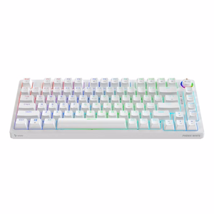 SAVIO PHENIX WHITE belaidė mechaninė klaviatūra, Gateron Red Pro, ABS