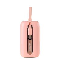 Joyroom mini išorinė baterija 10000mAh Colorful Series 22.5W su 2 įmontuotais USB C ir Lightning kabeliais rožinė (JR-L012)