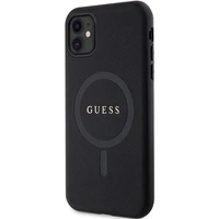 Guess GUHMN61PSAHMCK dėklas iPhone 11 / Xr - juodas Saffiano MagSafe