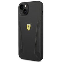 Dėklas telefonui Ferrari FEHCP14MRBUK iPhone 14 Plus 6.7 juodas odinis šonų įspaudas