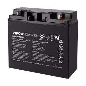 VIPOW MC tipo motociklo akumuliatorius, 12 V, 25 Ah
