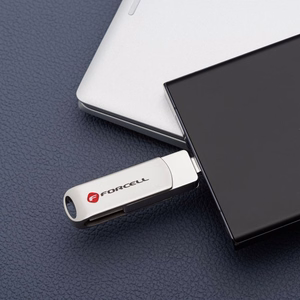 FORCELL F-DATA USB atmintukas Metal 128GB USB3.2 Gen 1 (USB A) sidabrinis