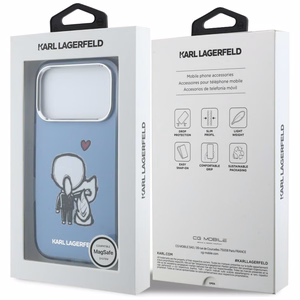 Karl Lagerfeld Karl & Choupette Back MagSafe Dėklas for iPhone 17 Pro - mėlynas